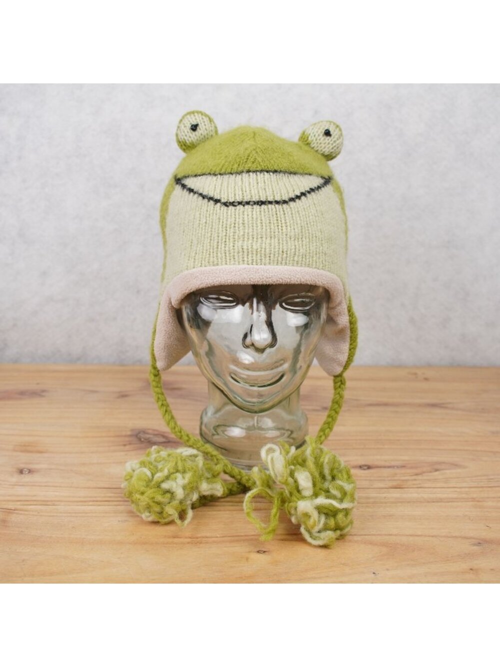 Delux Adult 100% Wool Knit Beanie Hat One Size Funny Hat Costume Animal Ski Hat